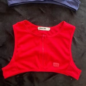 Addicted crop tops with zipper